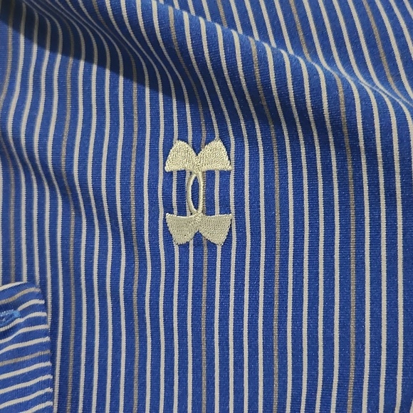 Under Armour Men's Blue Striped Polo Shirt - Picture 3 of 4